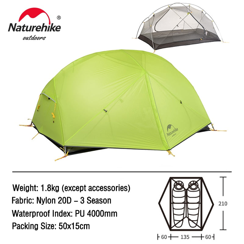 naturehike tent mongar 2 Mongar 2 Person Double Layer Ultralight Tent – Camp Rated