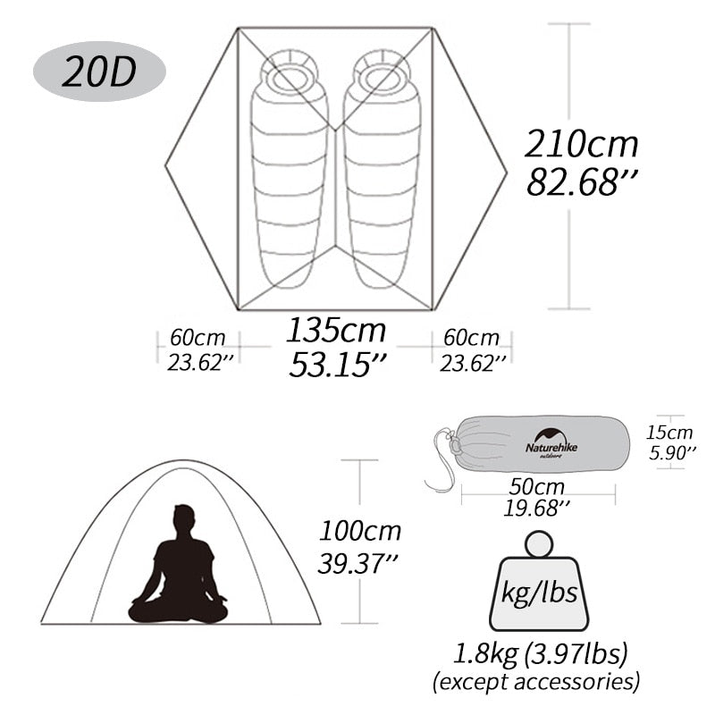 Mongar 2 Person Double Layer Ultralight Tent