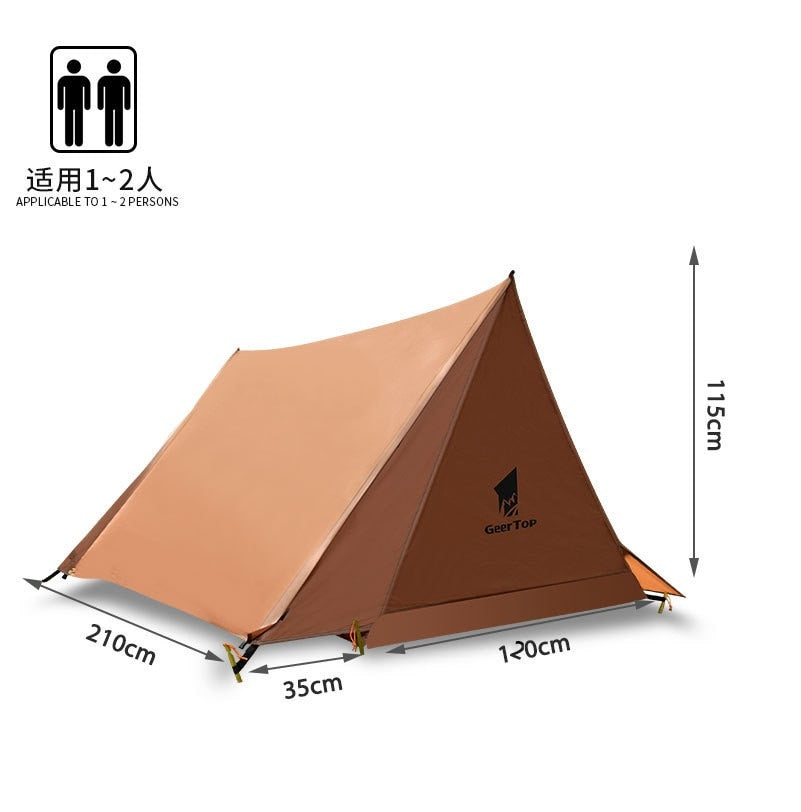 small 2 man tent A-Frame 2 Person Tent w/ Large Front Canopy – Camp Rated