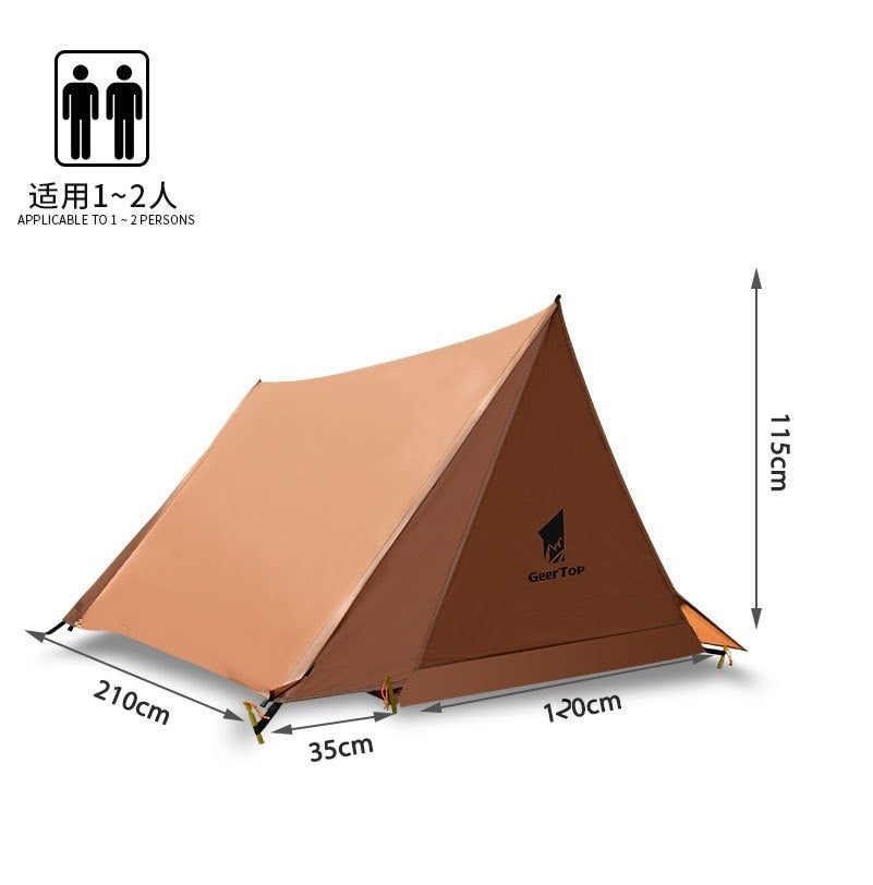 A-Frame 2 Person Tent w/ Large Front Canopy